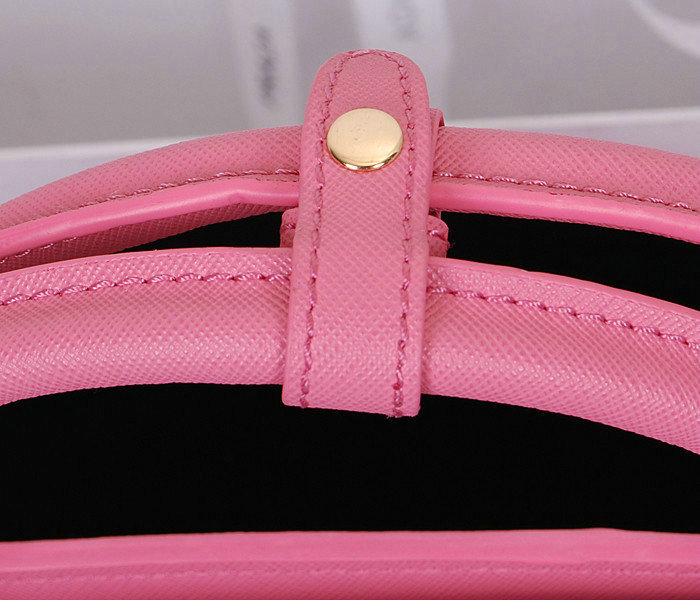 2014 Prada saffiano cuir leather tote bag BN2595 pink